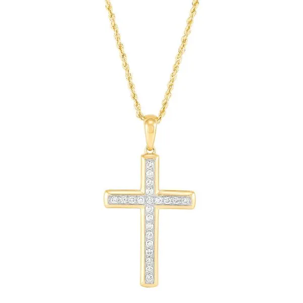 Gents LG Diamond Cross Pendant