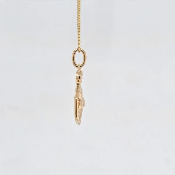 14kt YG Honeycomb Bee w/diamond pendant