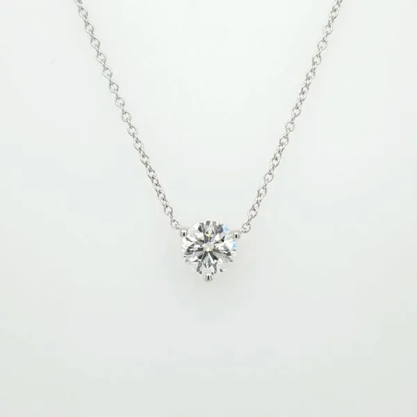14kt WG 1ct Lab Grown Diamond Solitaire Pendant thumb image 2