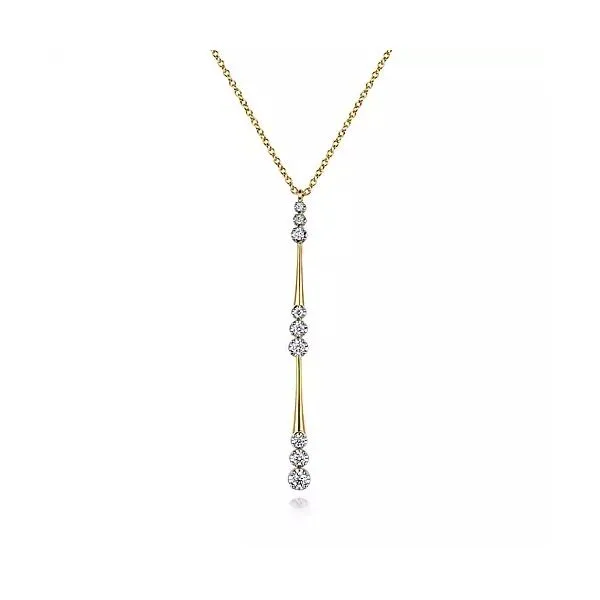 GAbriel 14kt YG Diamond Drop Y necklace
