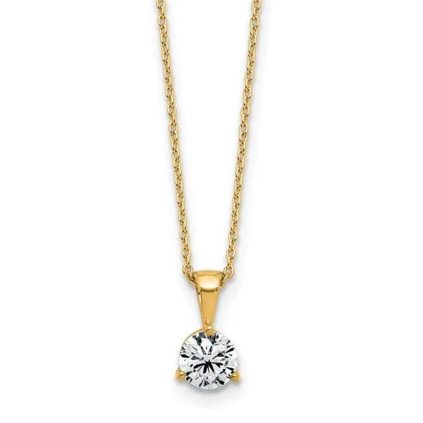 14kt YG LG .75ct Diamond Solitaire Pendant