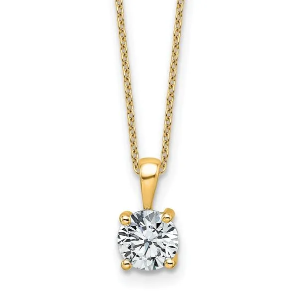 14kt YG LG 1ct Diamond Solitaire Pendant