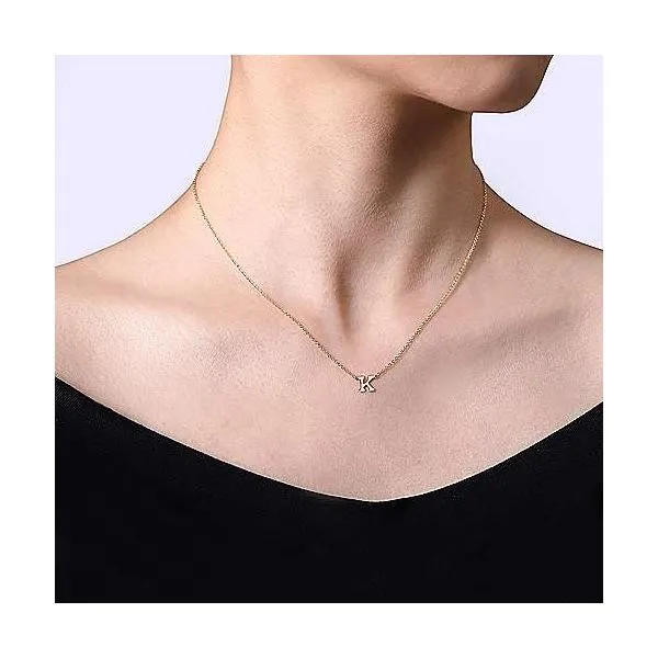 14kt YG Initial K Pendant