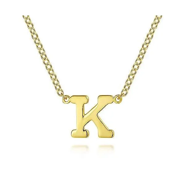 14kt YG Initial K Pendant