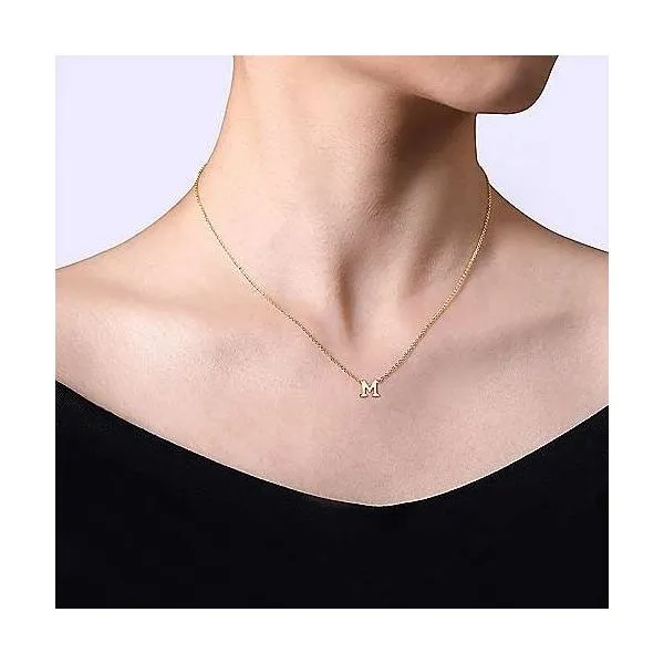14kt YG Initial M Pendant