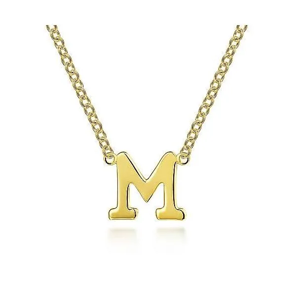 14kt YG Initial M Pendant