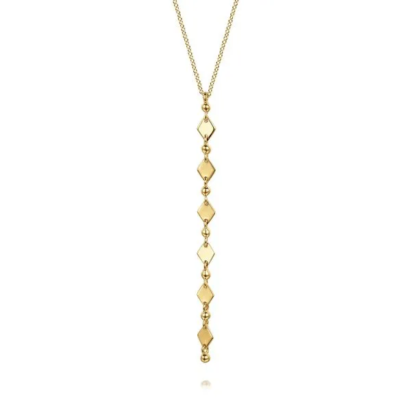 14kt YG Gabriel vertical pendant