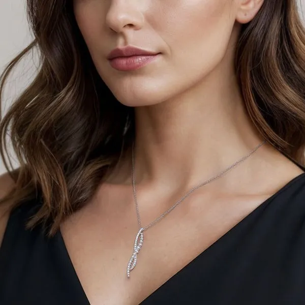 14kt WG Gabriel Diamond Twist Pendant