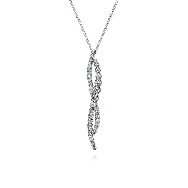 14kt WG Gabriel Diamond Twist Pendant