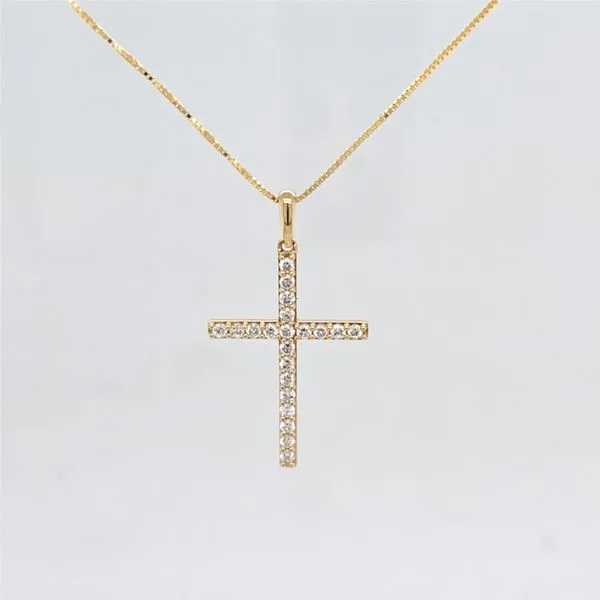 14kt YG LG Diamond Cross Carroll's Jewelers Doylestown, PA