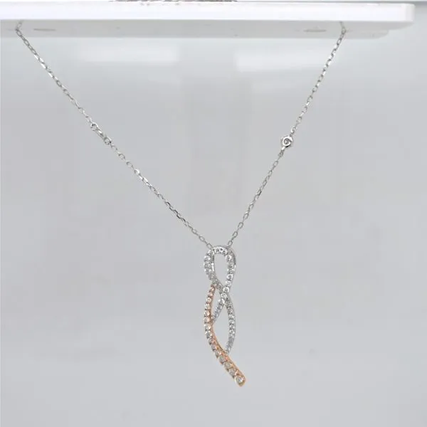 14kt 2 Tone Diamond Pendant Image 2 Carroll's Jewelers Doylestown, PA