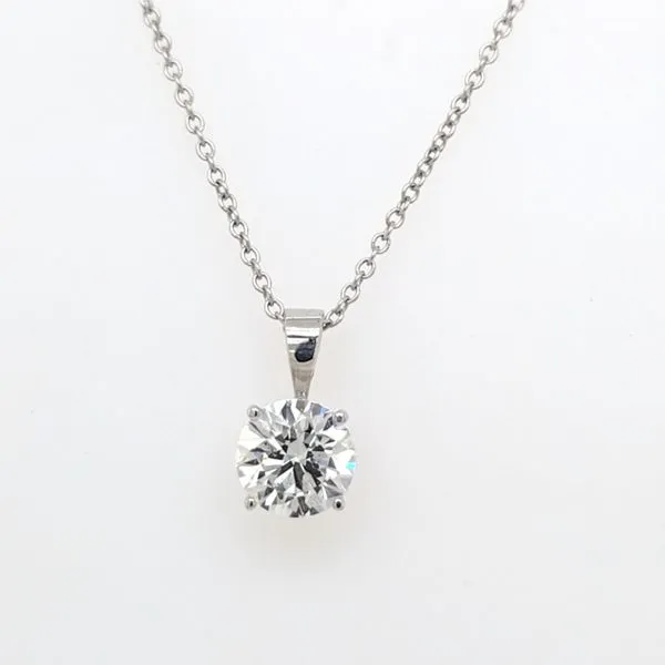 14kt WG 1.50ct LG Diamond Solitaire Pendant Carroll's Jewelers Doylestown, PA