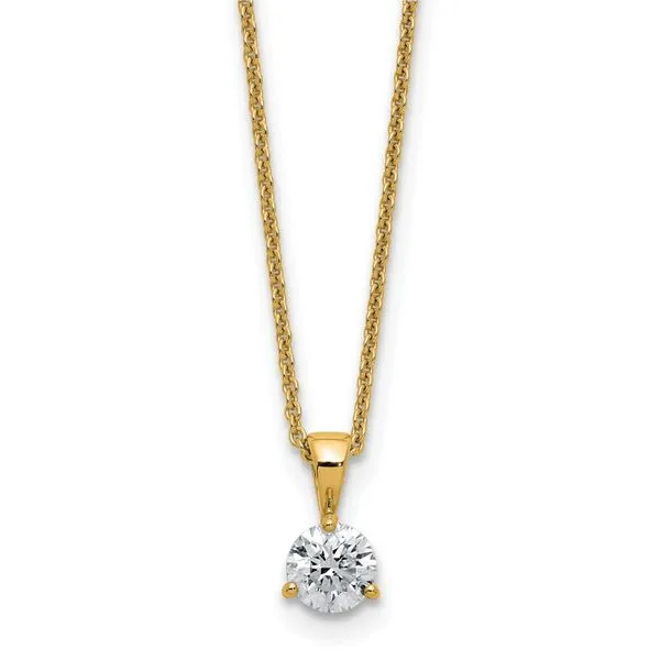14kt YG .75ct Lab Diamond Solitaire Pendant Carroll's Jewelers Doylestown, PA
