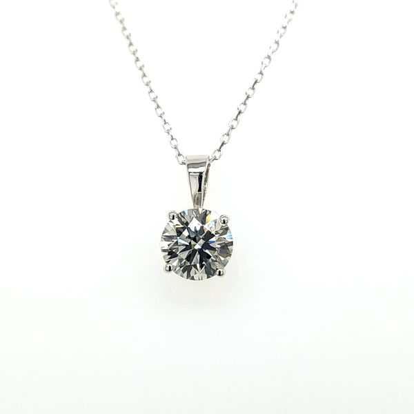 14kt WG 1ct Lab Grown Diamond Solitaire Pendant Carroll's Jewelers Doylestown, PA