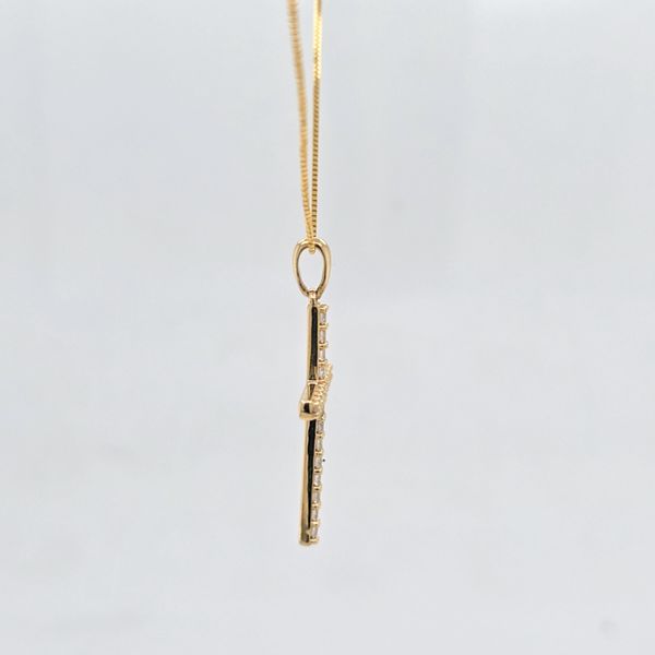 14kt YG LG Diamond Cross Image 2 Carroll's Jewelers Doylestown, PA