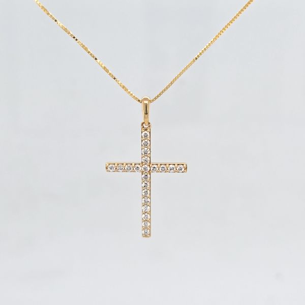 14kt YG LG Diamond Cross Carroll's Jewelers Doylestown, PA