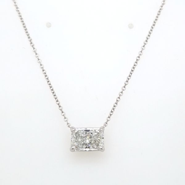 14kt WG LG 2ct Radiant LG Diamond Solitaire Pendant Image 2 Carroll's Jewelers Doylestown, PA