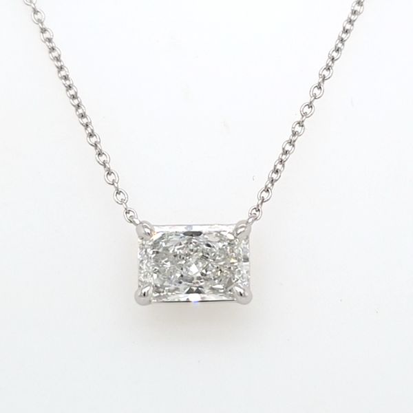 14kt WG LG 2ct Radiant LG Diamond Solitaire Pendant Carroll's Jewelers Doylestown, PA