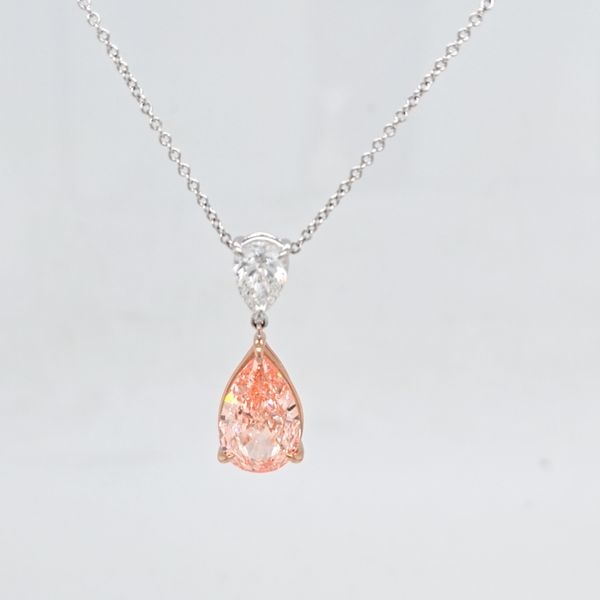 White and Rose Gold LG Pink Diamond Necklace Image 2 Carroll's Jewelers Doylestown, PA