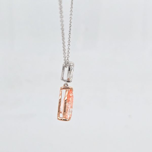 White and Rose Gold LG Pink Diamond Necklace Image 3 Carroll's Jewelers Doylestown, PA