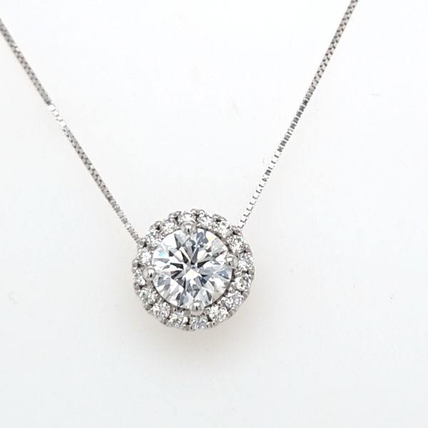 14kt WG LG Diamond Halo Pendant Image 2 Carroll's Jewelers Doylestown, PA