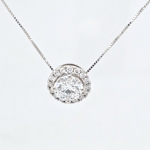 14kt WG LG Diamond Halo Pendant Carroll's Jewelers Doylestown, PA