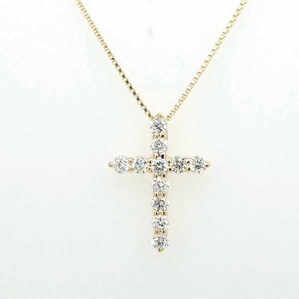 14kt YG .33ct TW Lab grown Diamond Cross Carroll's Jewelers Doylestown, PA