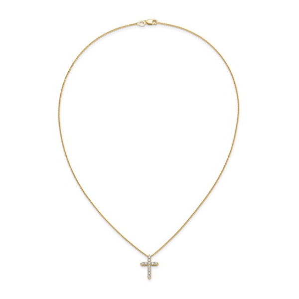 14kt YG LG Diamond Cross Image 2 Carroll's Jewelers Doylestown, PA