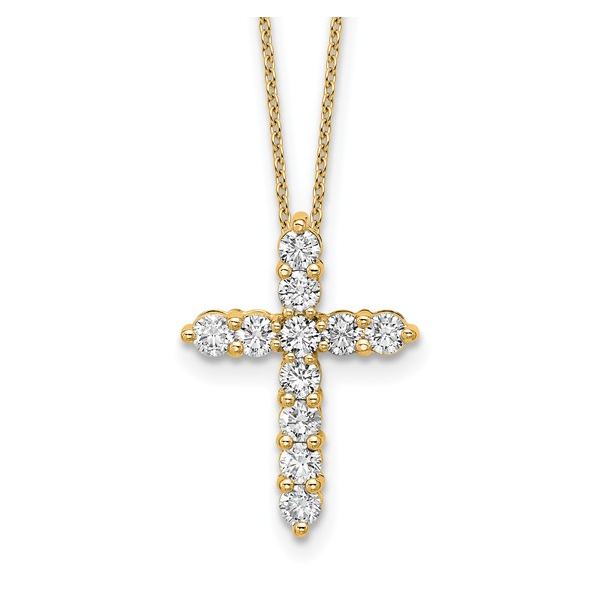 14kt YG 1ct LG diamond cross Image 2 Carroll's Jewelers Doylestown, PA