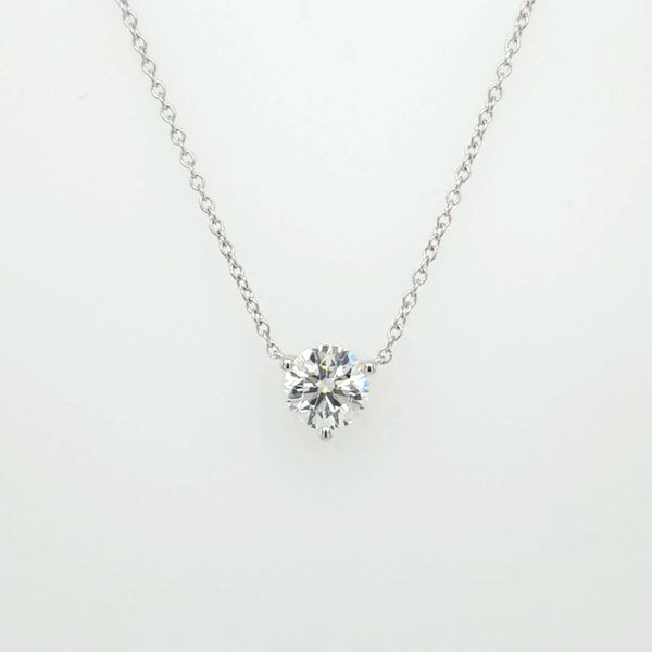 14kt WG 1ct Lab Grown Diamond Solitaire Pendant Image 2 Carroll's Jewelers Doylestown, PA