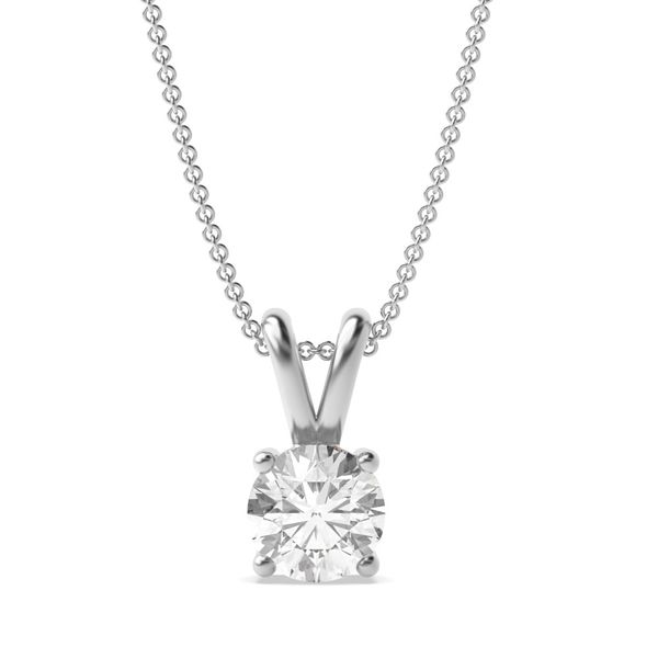 14kt WG 1ct Lab Grown Diamond Solitaire Pendant Carroll's Jewelers Doylestown, PA