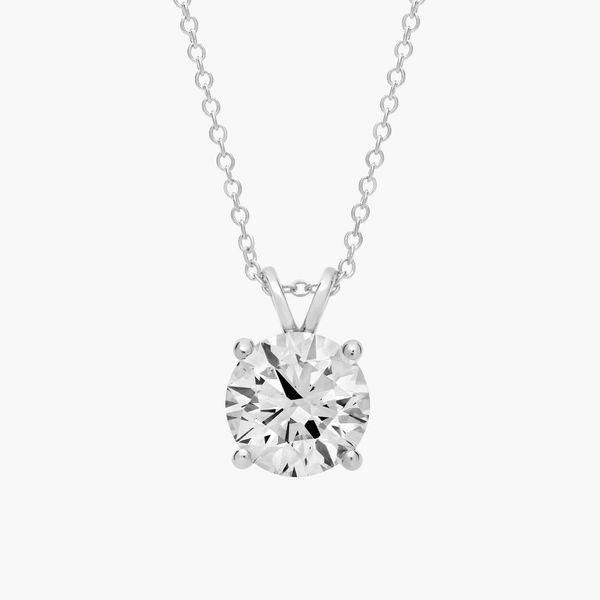 14kt WG 3ct LG Diamond Solitaire Pendant Carroll's Jewelers Doylestown, PA
