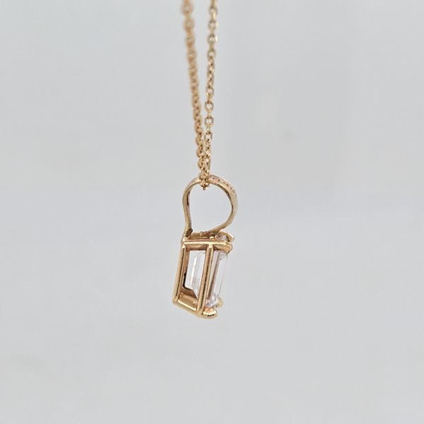 YG Emerald Cut Diamond Solitaire Pendant Image 2 Carroll's Jewelers Doylestown, PA