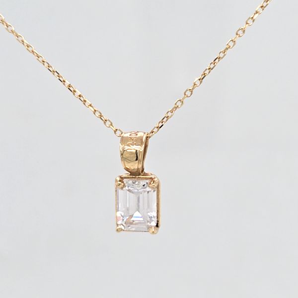 YG Emerald Cut Diamond Solitaire Pendant Carroll's Jewelers Doylestown, PA