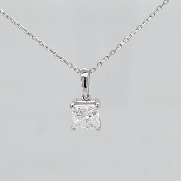 WG Princess LG DIamond Solitaire Pendant Carroll's Jewelers Doylestown, PA