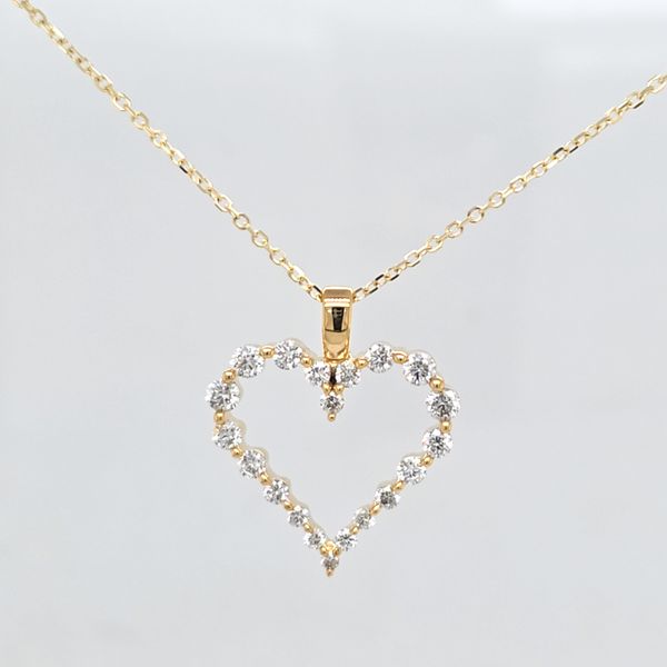 Yellow Gold Diamond Heart Pendant Carroll's Jewelers Doylestown, PA