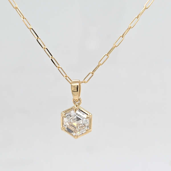 LG Diamond Hexagon Solitaire Pendant Carroll's Jewelers Doylestown, PA