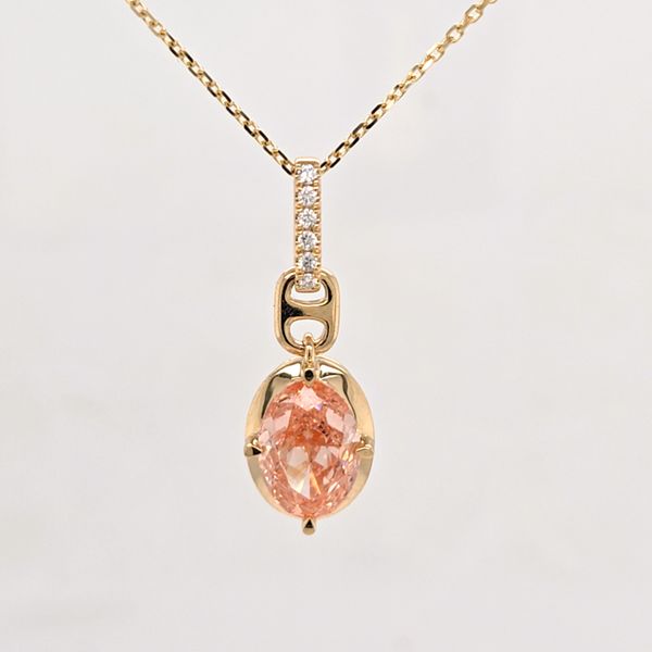 LG Pink Diamond Solitaire Pendant Carroll's Jewelers Doylestown, PA