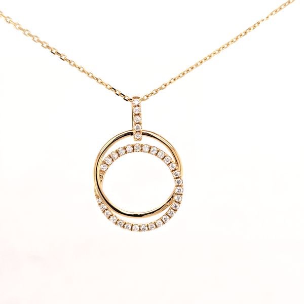 14kt 2 Circle Diamond Necklace Carroll's Jewelers Doylestown, PA