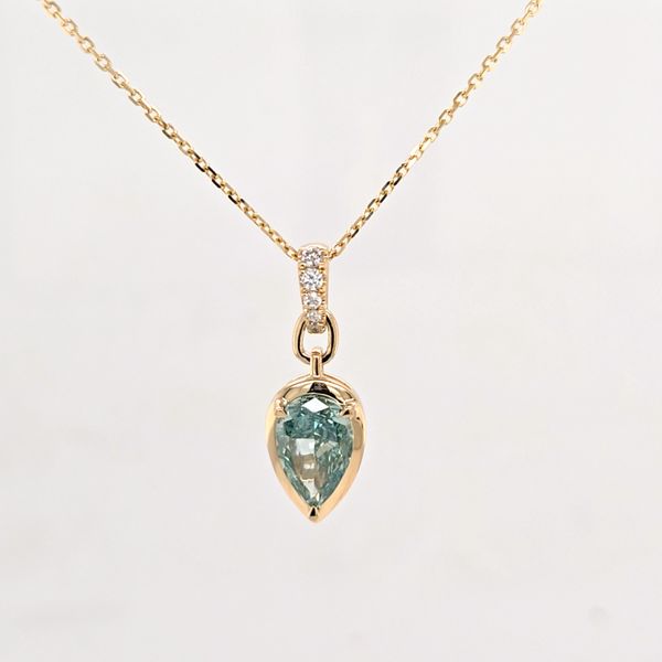 LG Green Diamond Solitaire Pendant Carroll's Jewelers Doylestown, PA
