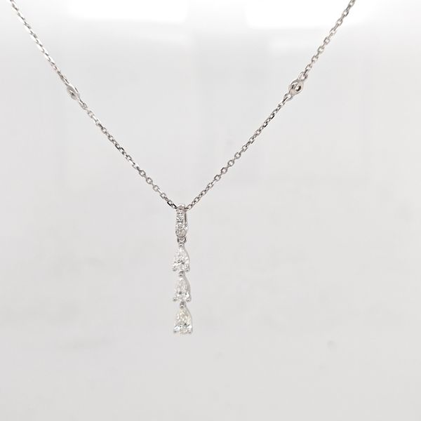 Pear Shape Diamond Drop Necklace Image 2 Carroll's Jewelers Doylestown, PA