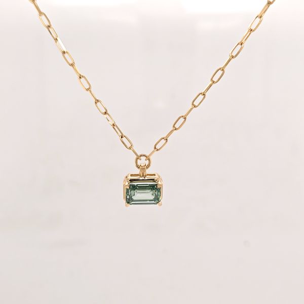 Green Diamond Solitaire Necklace Image 2 Carroll's Jewelers Doylestown, PA