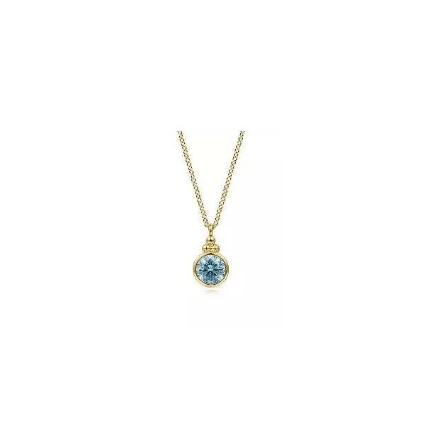 14kt YG Blue Topaz Pendant Carroll's Jewelers Doylestown, PA