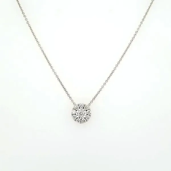 14kt WG .51ct TW Diamond Cluster Necklace