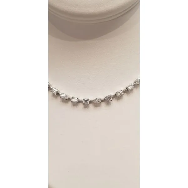 14kt WG 15.30ct TW lab Grown mixed diamond shape tennis necklace Image 2 Carroll's Jewelers Doylestown, PA