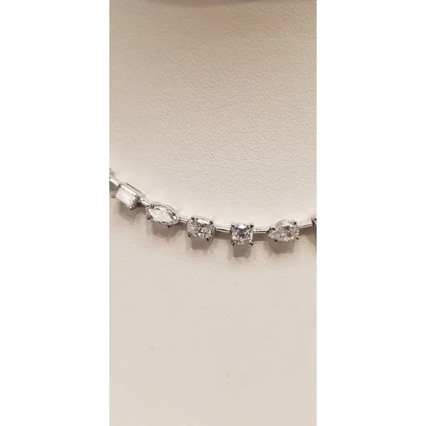 14kt WG 15.30ct TW lab Grown mixed diamond shape tennis necklace Image 3 Carroll's Jewelers Doylestown, PA