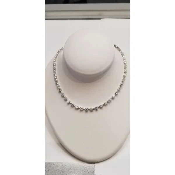 14kt WG 15.30ct TW lab Grown mixed diamond shape tennis necklace Carroll's Jewelers Doylestown, PA