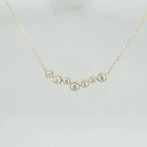 14kt YG diamomdn \Bubble\ necklace