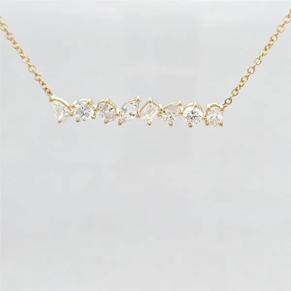 Offset Diamond \Bar\ Necklace