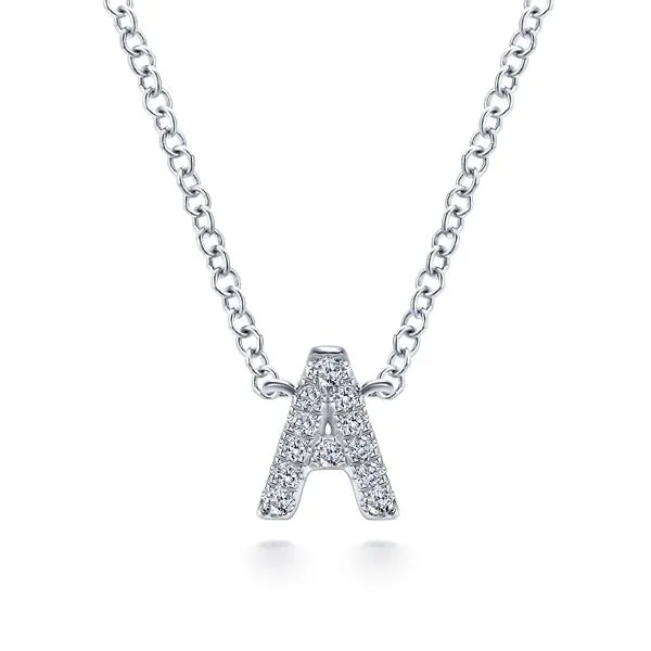 Gabriel 14kt WG Diamond Initial A Pendant similar item image